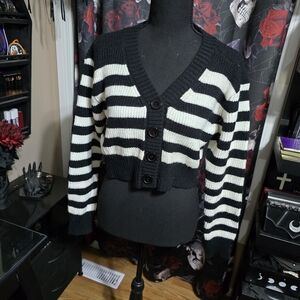 Striped Black and White Women's Sweater